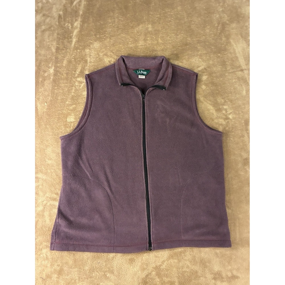 VTG L.L.Bean Women Fleece Vest L Purple Full Zip USA Made Gorpcore Cabincore 90s
